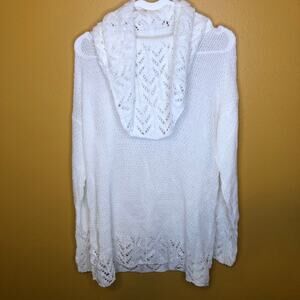 New Directions White Scarf Neck Sweater, XL